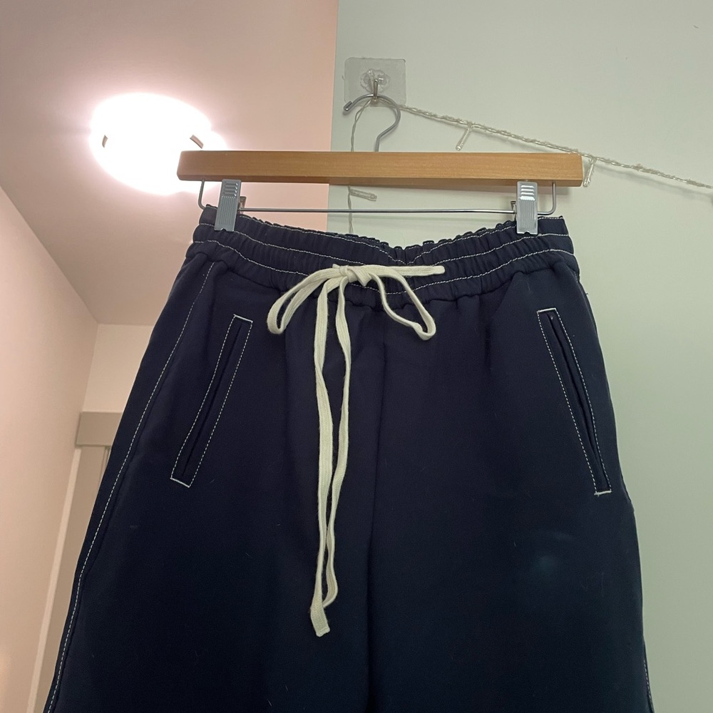 J. Crew Navy Track Pants with White Drawstring